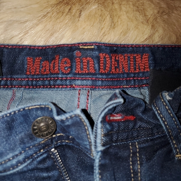 Armani Jeans Mens 32x32(meas 32x32) Blue Denim Jeans Paint Splatter Ripped - Picture 8 of 16